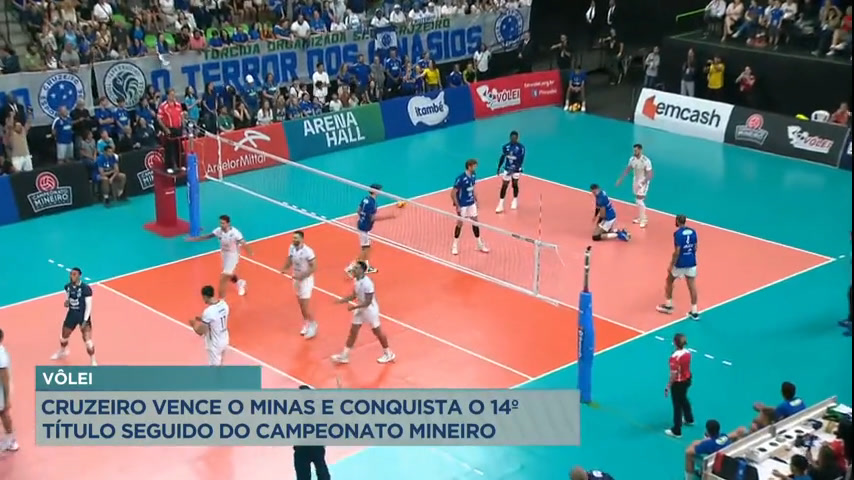 Vídeo: Cruzeiro vence Minas em final do campeonato mineiro de Voleibol