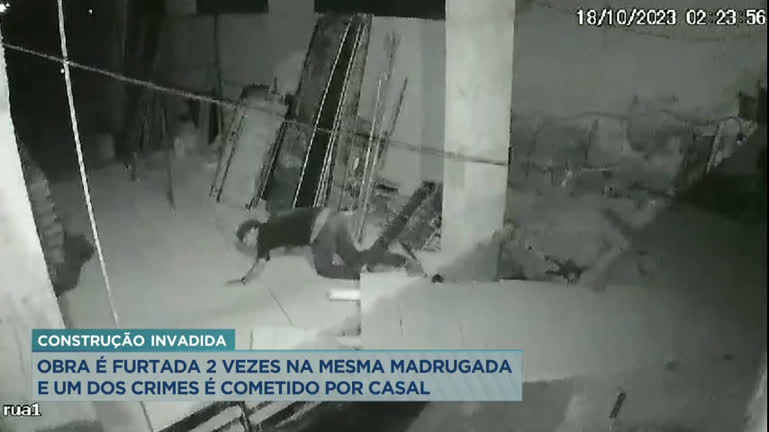 Vídeo: Casal é suspeito de invadir e furtar obra de construção de sorveteria na região do Barreiro, em BH