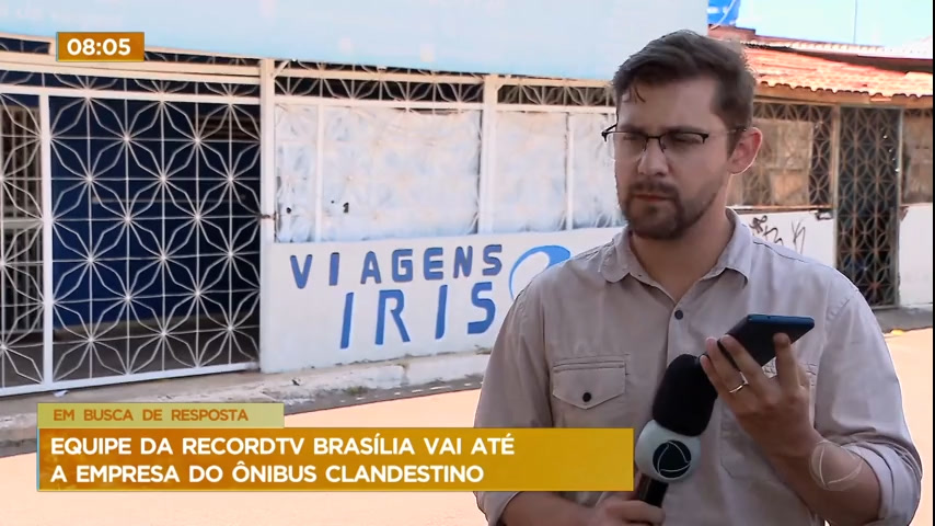 Vídeo: Equipe da Record TV Brasília vai até a empresa de ônibus clandestino que tombou e deixou 5 pessoas mortas