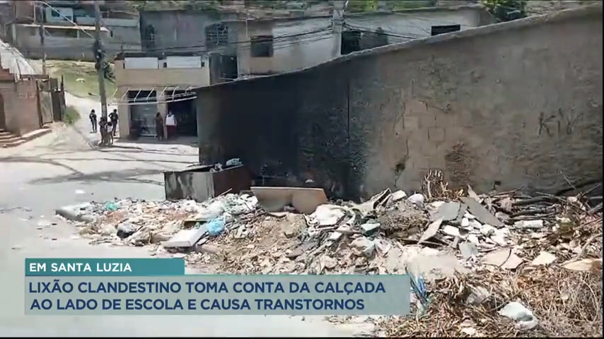 Vídeo: Muro de escola em Santa Luzia (MG) se transforma em lixão clandestino
