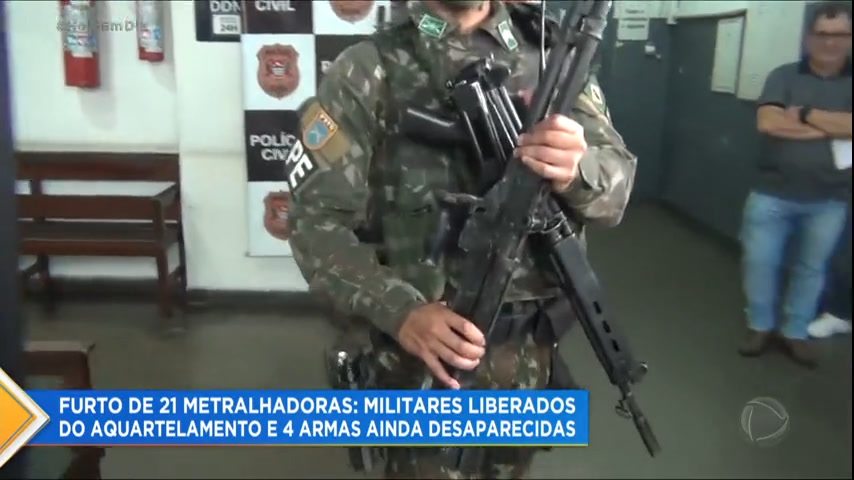 Operação do Exército com a PM para recuperar 4 metralhadoras que ainda  estão desaparecidas termina sem sucesso