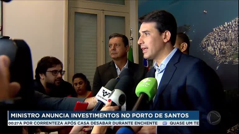 Ministro Silvio Costa Filho anuncia o maior investimento do governo federal já feito no porto de Santos (SP)