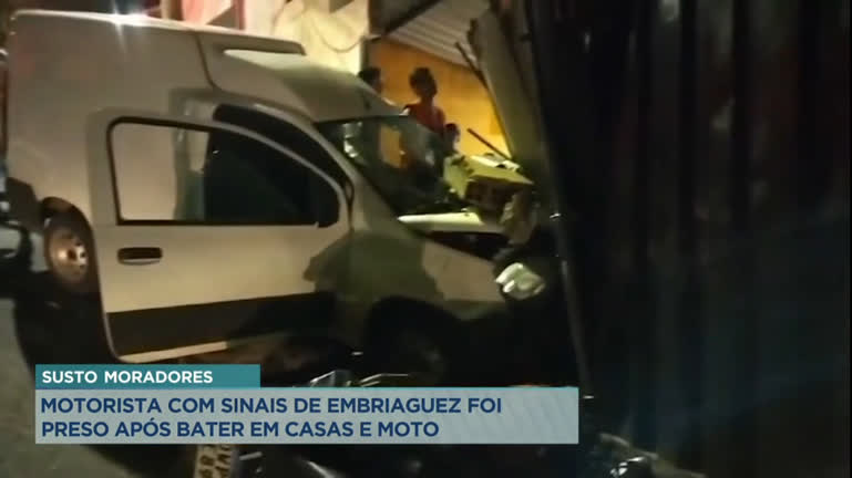 Vídeo: Motorista com sinais de embriaguez é preso após bater em duas casas em BH