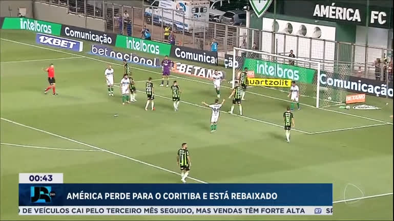  América Mineiro perde para o Coritiba e está rebaixado para a série B do Brasileirão