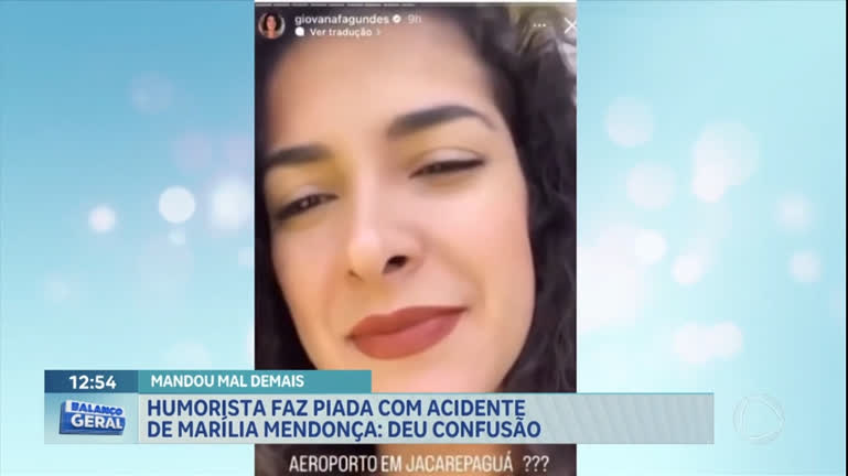 Vídeo: Humorista é criticada por fazer piada com acidente de Marília Mendonça
