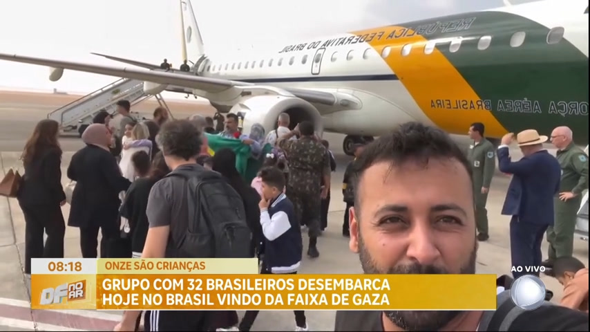 Vídeo: Grupo com 32 brasileiros desembarca nesta segunda (13) no Brasil vindo da Faixa de Gaza
