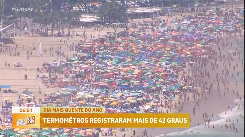 Vídeo: Termômetros registram temperatura de 42 ºC em dia mais quente do ano no Rio