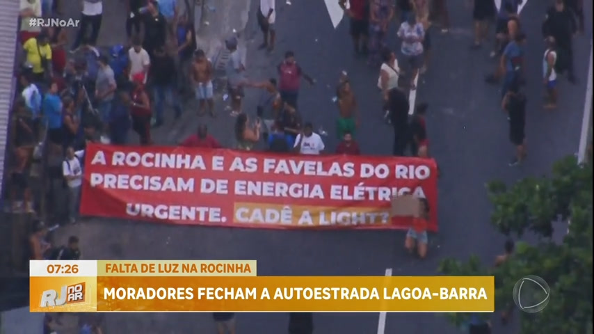 Vídeo: Moradores da Rocinha protestam por falta de energia elétrica