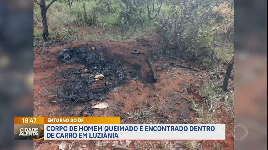 Vídeo: Corpo de homem queimado é encontrado dentro de carro em Luziânia