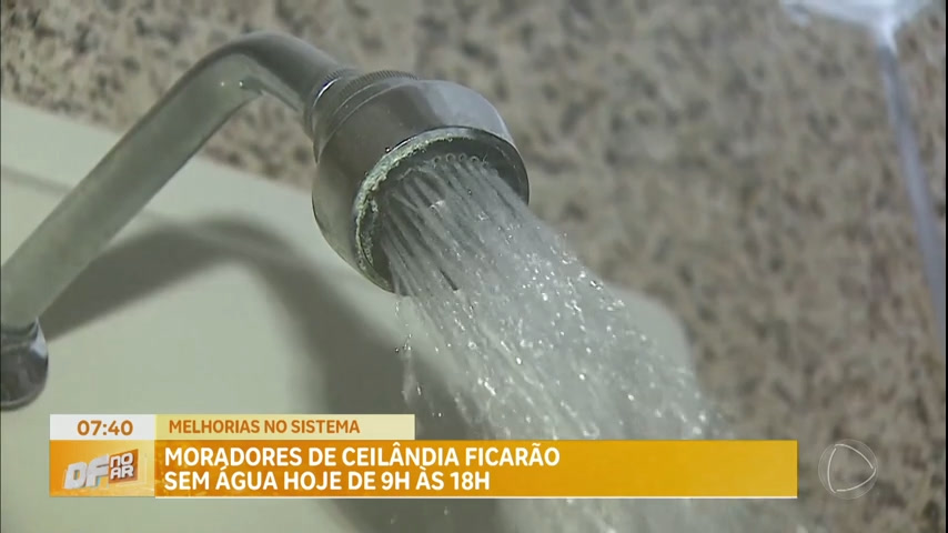 Vídeo: Moradores de Ceilândia (DF) ficarão sem água nesta quarta (22) das 9h às 18h