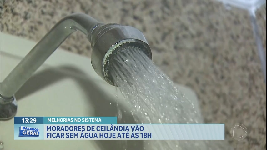 Vídeo: Moradores de Ceilândia (DF) ficarão sem água nesta quarta (22)até ás 18h