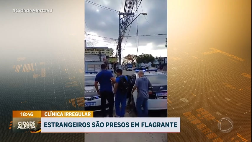 Vídeo: Polícia prende dois estrangeiros em clínica irregular na Baixada Fluminense
