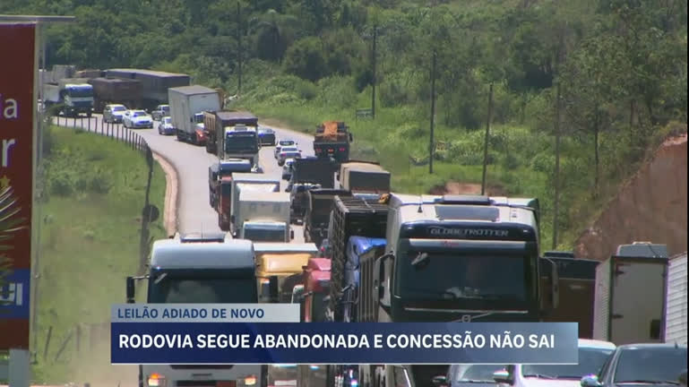 Vídeo: Leilão da BR-381 é adiado e rodovia segue abandonada