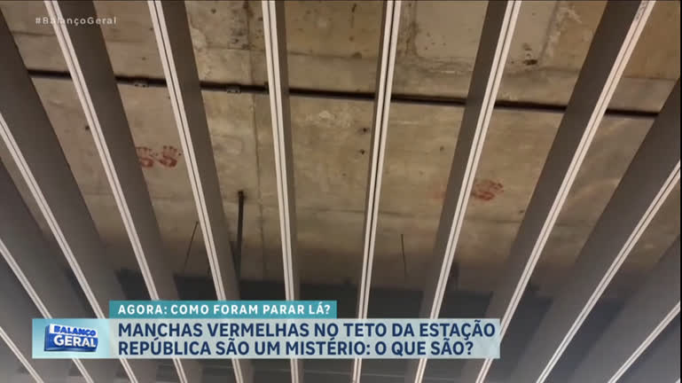 Vídeo: Câmera do Balanço investiga marcas vermelhas no teto da estação República do metrô de SP