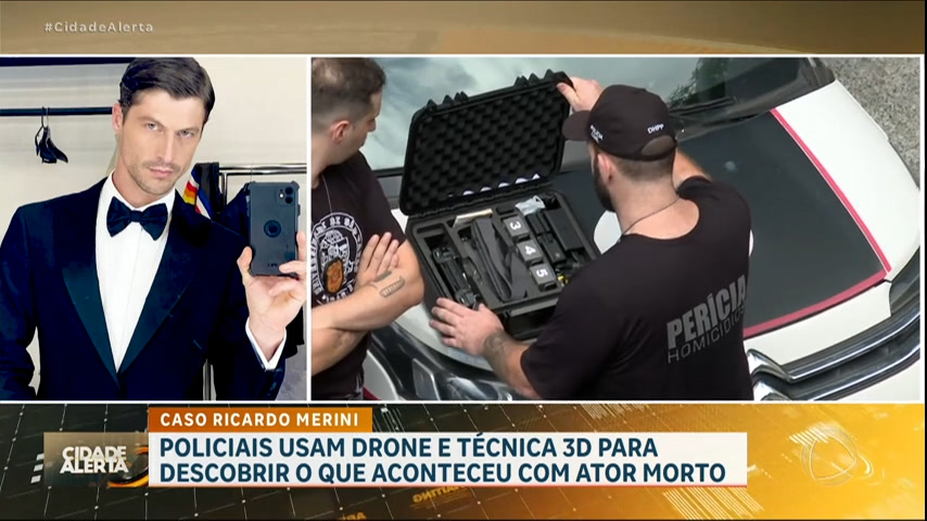 Vídeo: Caso Ricardo Merini: policias usam drone e técnica 3D para investigar a morte do ator