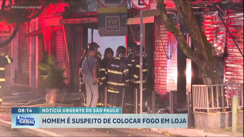 Vídeo: Incêndio criminoso atinge loja de colchões em São Paulo