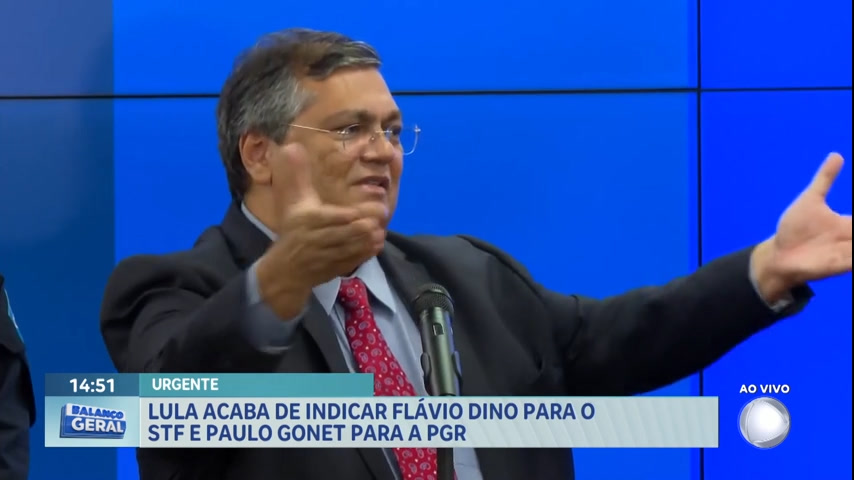 Vídeo: Lula indica Flávio Dino para o STF e Paulo Gonet para a PGR