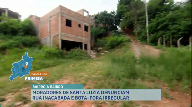 Vídeo: Bairro a Bairro: moradores de Santa Luzia (MG) reclamam de rua inacabada e um bota-fora irregular