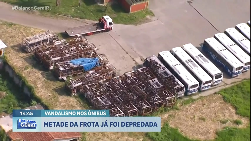 Vídeo: Mais da metade da frota de ônibus que circula no Rio de Janeiro já foi depredada em 2023