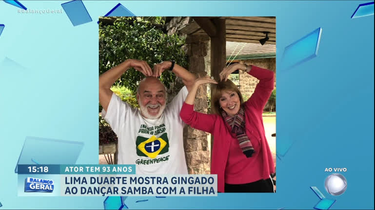 Vídeo: Aos 93 anos, Lima Duarte chama a atenção em vídeo dançando com a filha