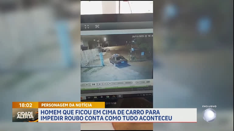 Vídeo: Personagem da Notícia: homem se lança sobre o próprio carro para impedir roubo em Taguatinga (DF)