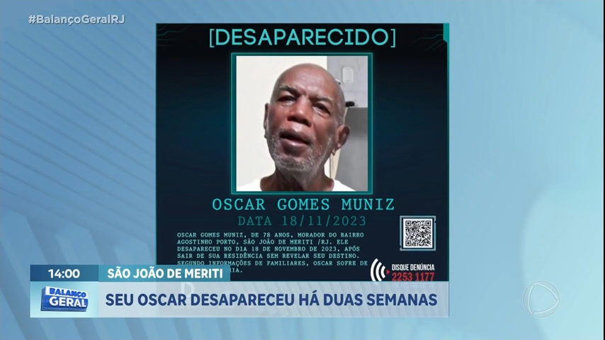 Vídeo: Idoso está desaparecido há mais de duas semanas na Baixada Fluminense