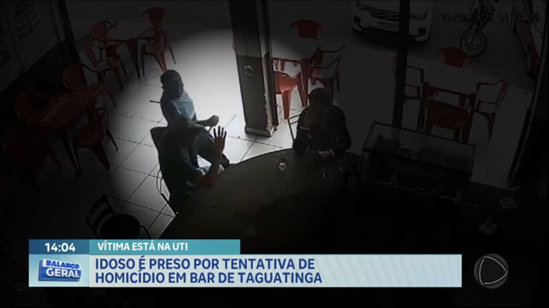 Vídeo: Idoso é preso por tentativa de homicídio em bar de Taguatinga