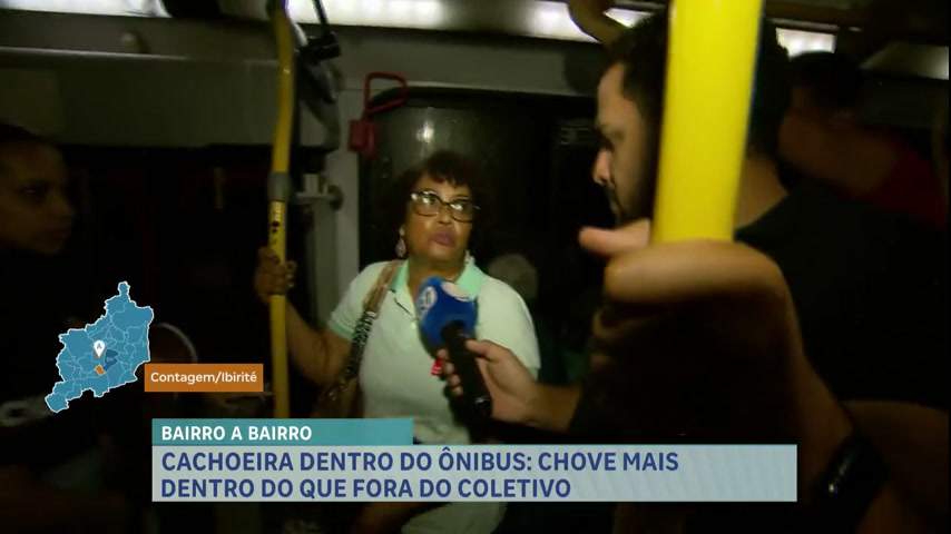 Vídeo: Bairro a Bairro: passageiros de ônibus de Ibirité (MG) relatam problemas na época de chuva