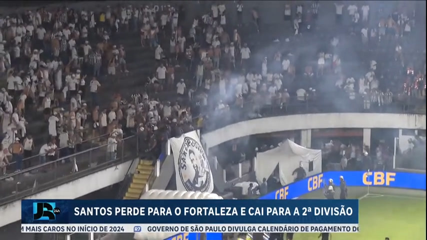 Vídeo: Santos perde para o Fortaleza e é rebaixado para a Série B pela primeira vez