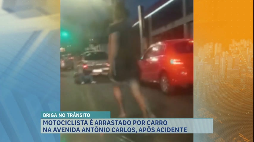 Vídeo: Motociclista é arrastado por carro em avenida movimentada de BH