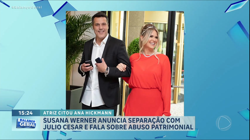 Vídeo: Após anunciar fim do casamento com Julio Cesar, Susana Werner compara caso dela ao de Ana Hickmann