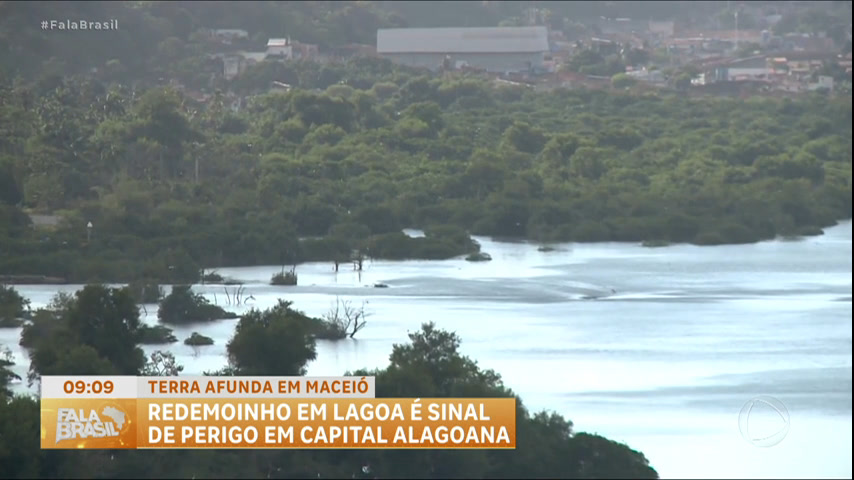 Vídeo: Vídeo: redemoinho é registrado em lagoa onde mina afundou em Maceió (AL)