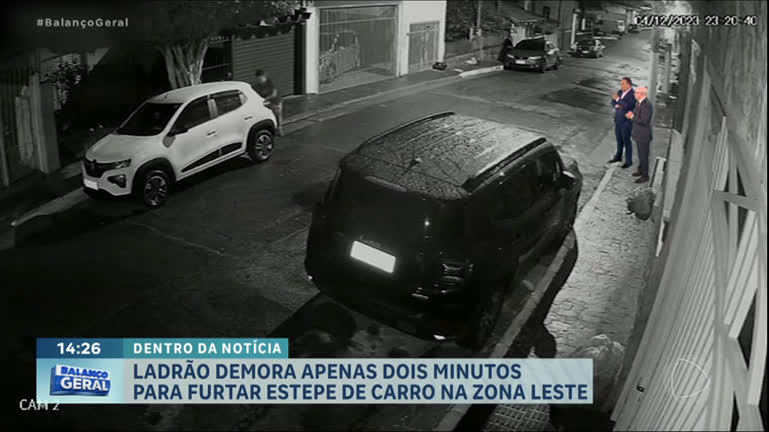 Vídeo: Dentro da Notícia : Ladrão rouba estepe de carro na zona leste de SP