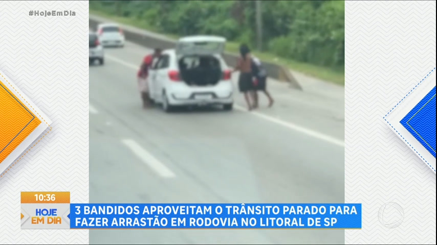 Vídeo: Bandidos aproveitam trânsito para fazer arrastão em rodovia de SP