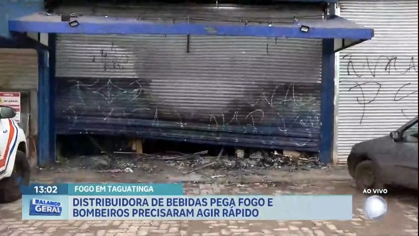 Vídeo: Distribuidora de bebidas pega fogo em Taguatinga