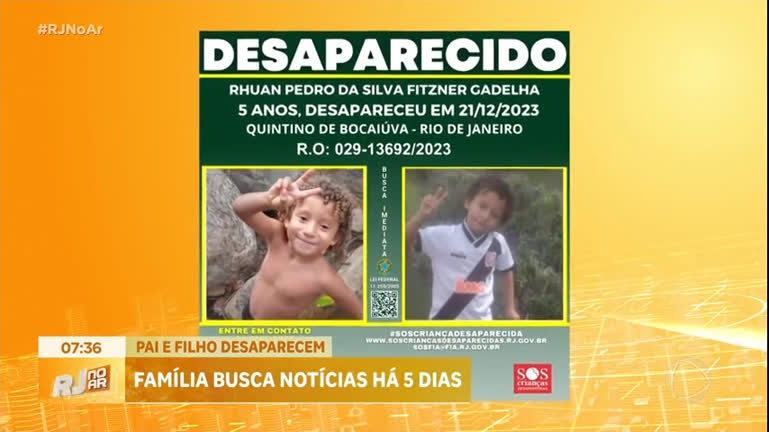 Vídeo: Polícia investiga desaparecimento de pai e filho na zona norte do Rio
