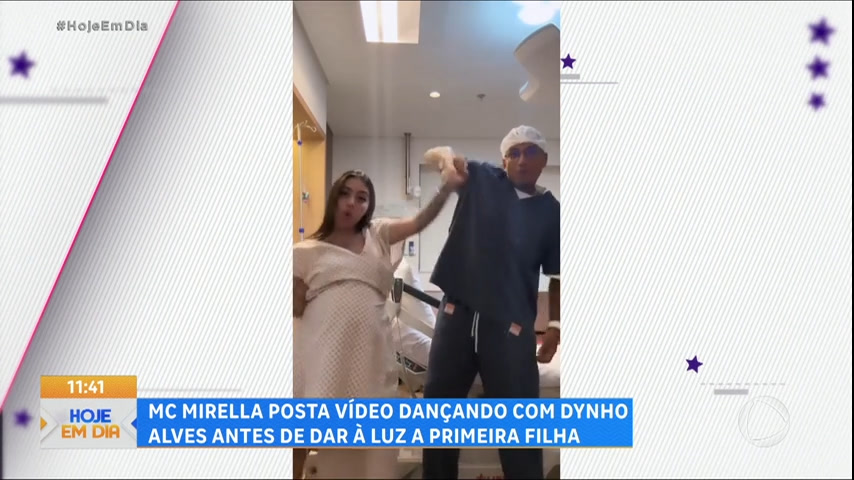 Vídeo: MC Mirella posta vídeo dançando com Dynho Alves antes de dar à luz