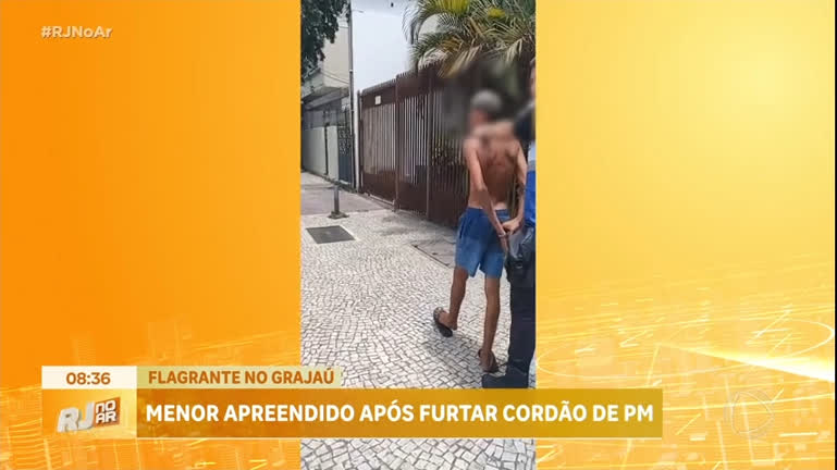 Vídeo: Adolescente é apreendido após furtar cordão de policial militar no Rio de Janeiro