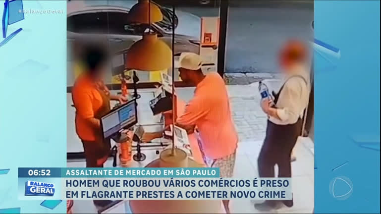 Vídeo: Homem suspeito de roubar mercados é preso em São Paulo