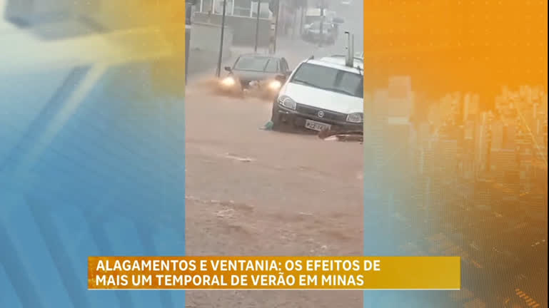 Vídeo: Temporal deixa ruas e avenidas alagadas na Grande BH e no interior de MG