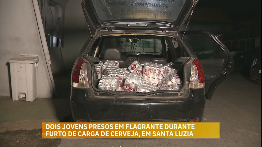 Vídeo: Jovens são presos suspeitos de furtar carga de cerveja em Santa Luzia (MG)