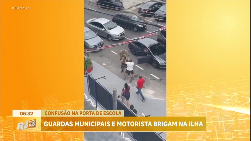 Vídeo: Guardas municipais e motorista brigam na porta de uma escola na Ilha do Governador (RJ)