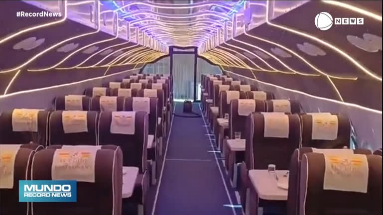 Vídeo: Empresário transforma avião em restaurante, na Índia