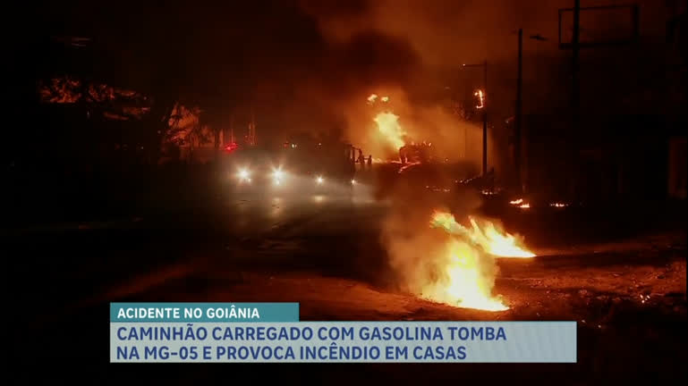 Vídeo: Caminhoneiro morre após veículo tombar e explodir em rodovia de BH