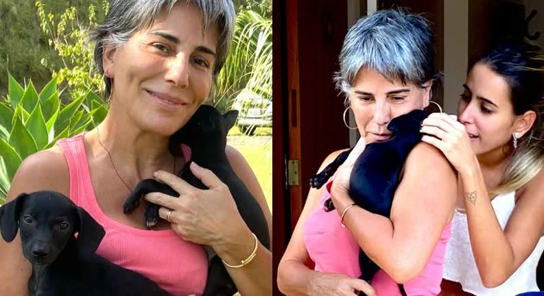 Vídeo: Gloria Pires adota dois cães que apareceram de surpresa em sua fazenda