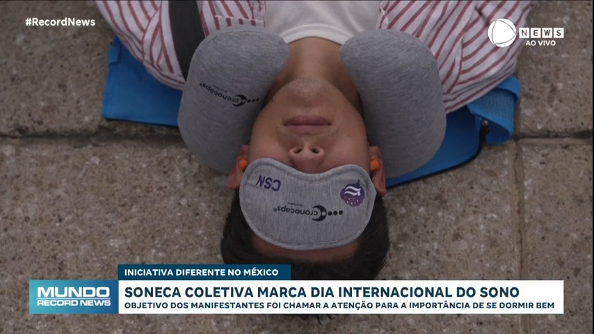 Mexicanos fazem 'soneca coletiva' no meio da rua para celebrar o Dia Mundial do Sono