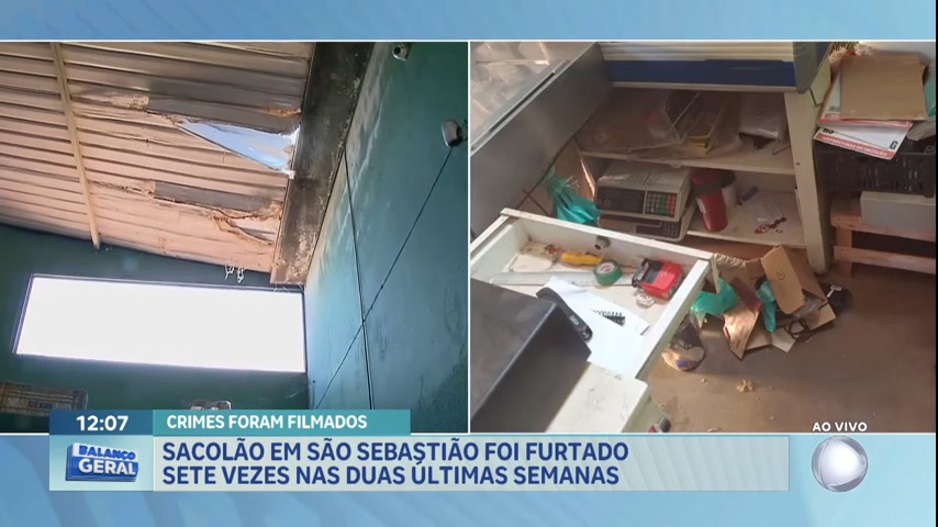 Vídeo: Sacolão em São Sebastião é furtado sete vezes nas duas últimas semanas