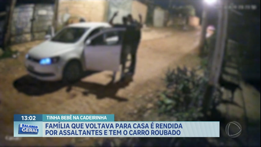 Vídeo: Família é rendida por assaltantes e tem carro roubado no Sol Nascente