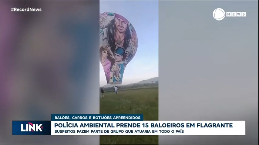 Vídeo: Polícia Ambiental prende 15 pessoas em flagrante por soltar balões ilegalmente, no Rio