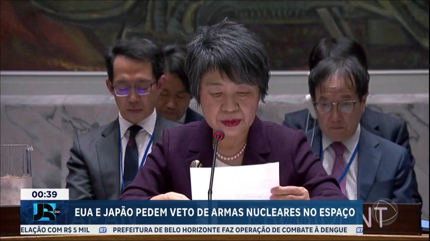 Vídeo: EUA e Japão pedem veto de armas nucleares no espaço em reunião na ONU